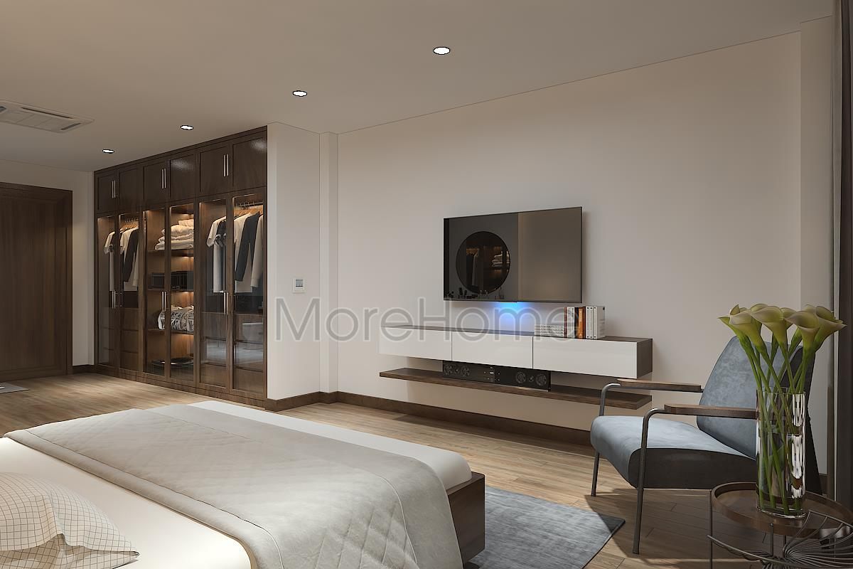 Thiết kế nội thất phòng ngủ nhà ống An Dương Tây Hồ 